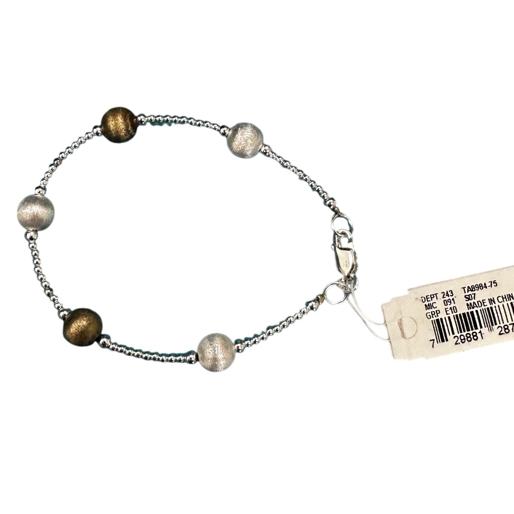 Elegant Kate Landry Sterling Silver And Gold Beaded Bracelet Nwt